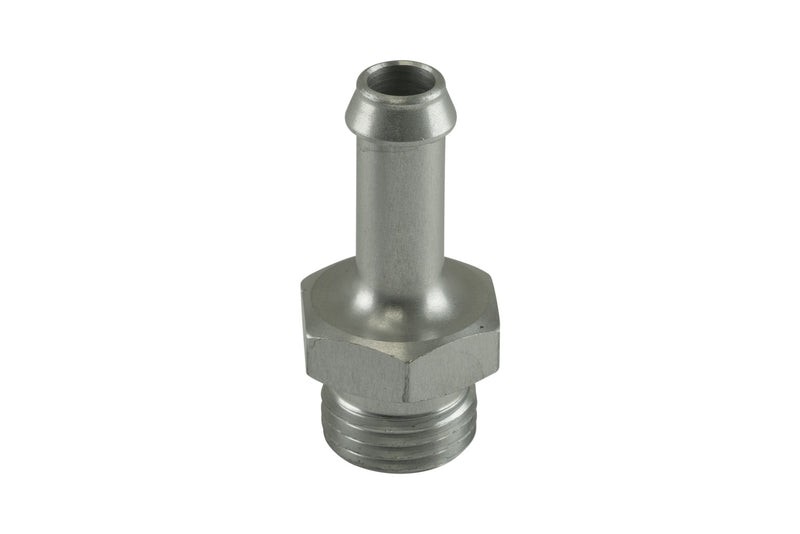 Turbosmart TS-OH-0608-CL Fitting 8mm / 5/16" Hose End to -6 AN ORB Male Straight - Silver