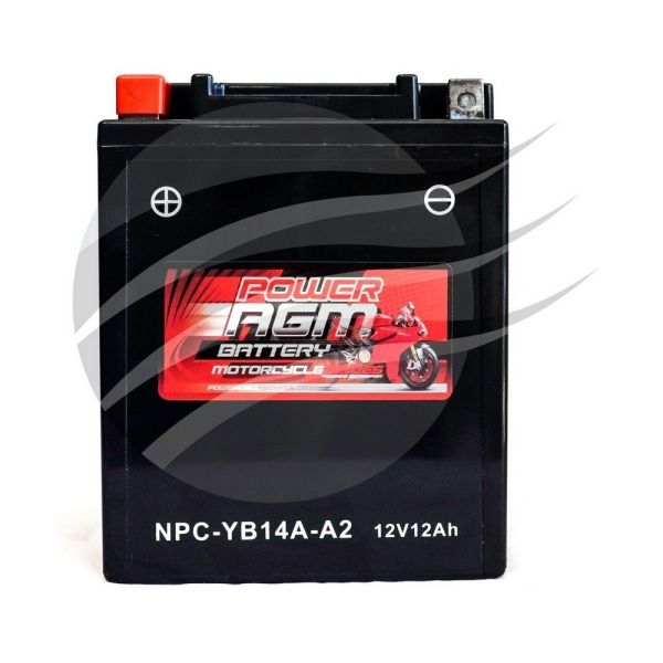 Super Crank NPC-YB14A-A2 AGM Motorcycle/Mower Battery 305CCA