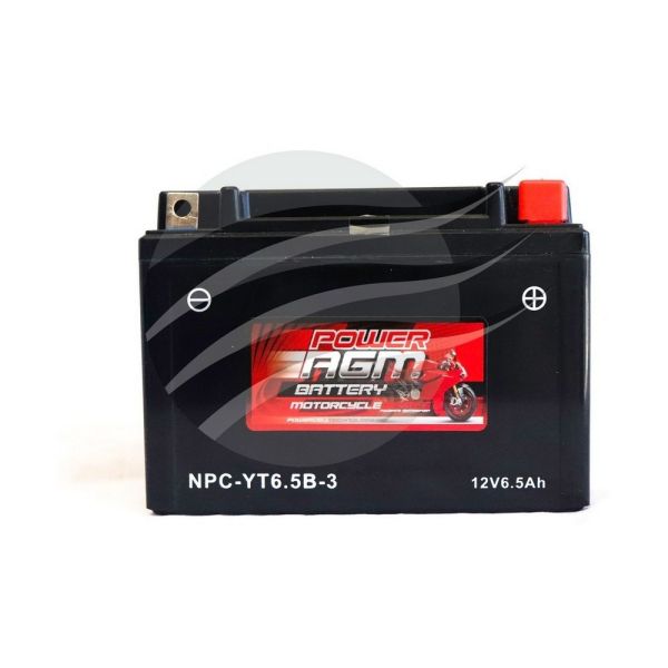 Super Crank NPC-YT6.5B-3 AGM Motorcycle/Mower Battery 125CCA