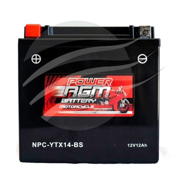 Super Crank NPC-YTX14-BS AGM Motorcycle/Mower Battery 285CCA