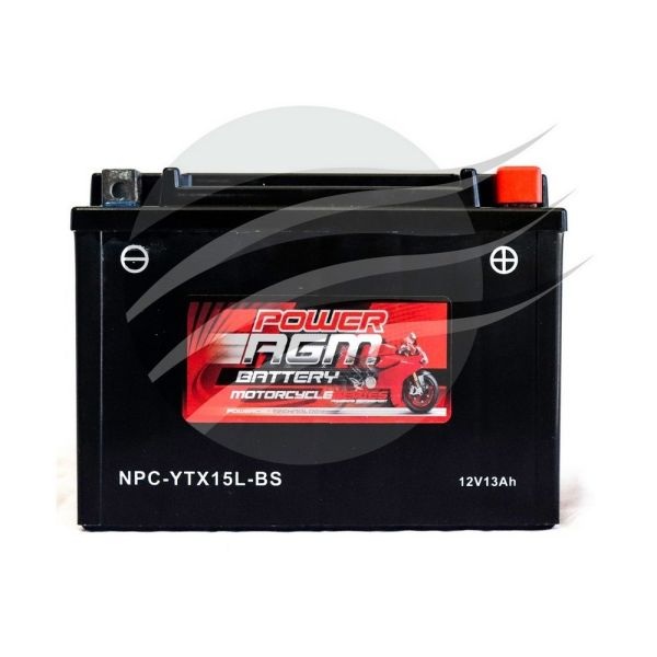 Super Crank NPC-YTX15L-BS AGM Motorcycle/Mower Battery 335CCA