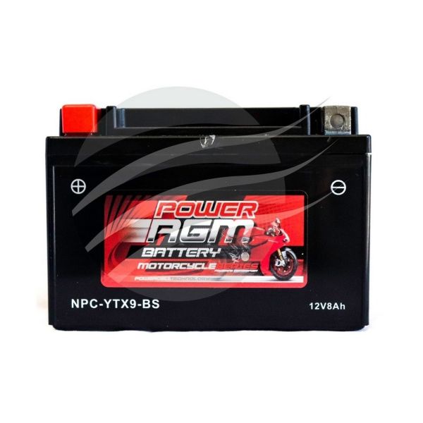 Super Crank NPC-YTX9-BS AGM Motorcycle/Mower Battery 255CCA