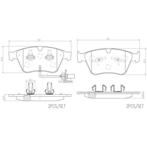 Brembo P05003N NAO Series Premium Ceramic Brake Pad Set