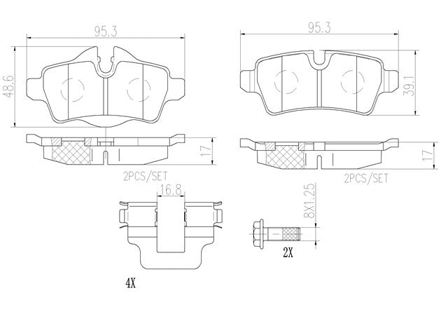 Brembo P06052N Ceramic NAO Series Brake Pads