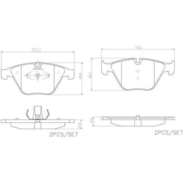 Brembo P06081N NAO Series Premium Ceramic Brake Pad Set