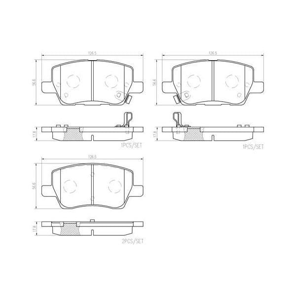 Brembo P07013N NAO Series Premium Ceramic Brake Pad Set