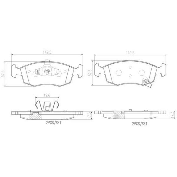 Brembo P11031N NAO Series Premium Ceramic Brake Pad Set