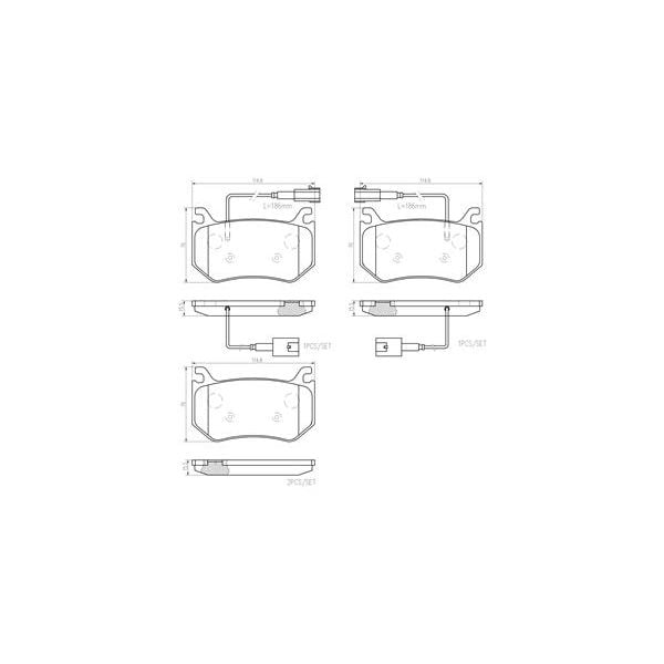 Brembo P23184N NAO Series Premium Ceramic Brake Pad Set Rear