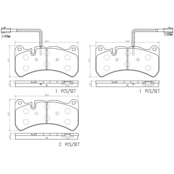 Brembo P23186N NAO Series Premium Ceramic Brake Pad Set