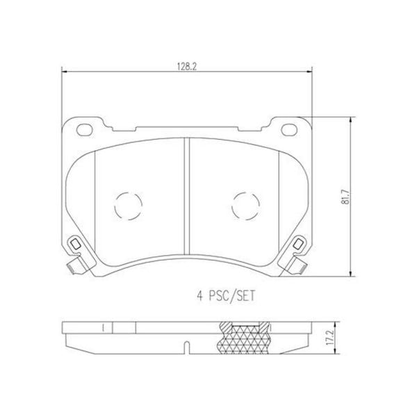 Brembo P30052N NAO Series Premium Ceramic Brake Pad Set