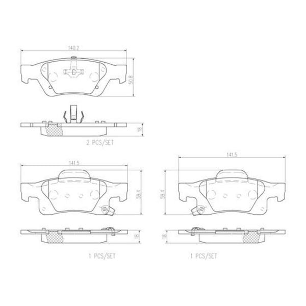 Brembo P37016N NAO Series Premium Ceramic Brake Pad Set