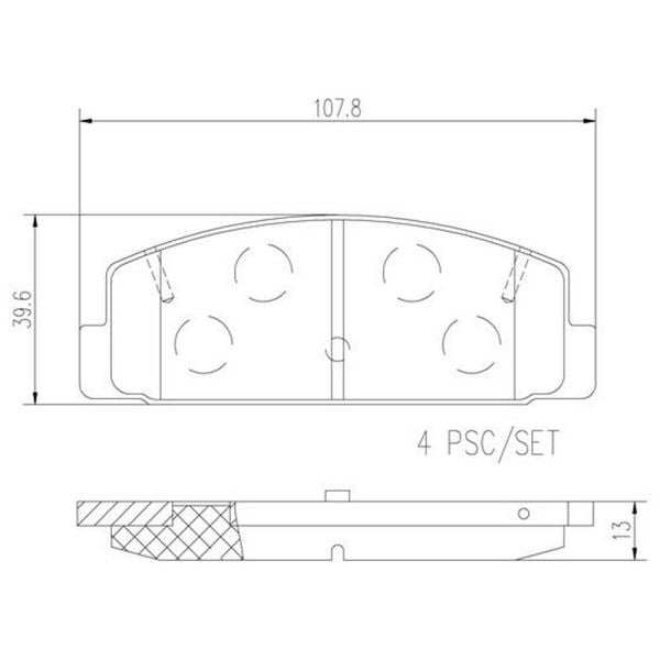 Brembo P49036N NAO Series Premium Ceramic Brake Pad Set