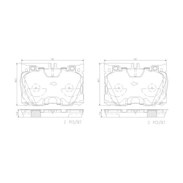 Brembo P50139N NAO Series Premium Ceramic Brake Pad Set