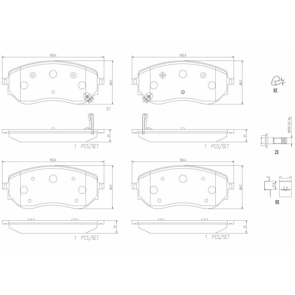 Brembo P50144N NAO Series Premium Ceramic Brake Pad Set