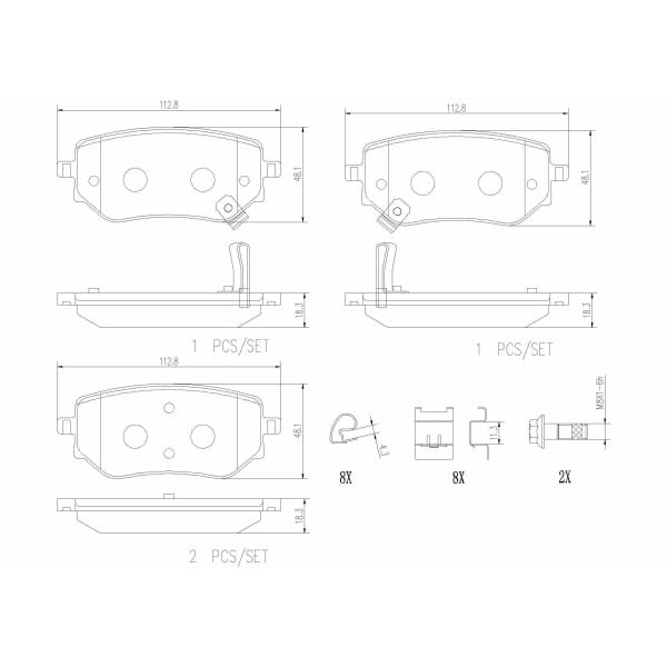 Brembo P50153N NAO Series Premium Ceramic Brake Pad Set