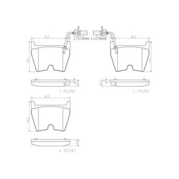 Brembo P85078N NAO Series Premium Ceramic Brake Pad Set