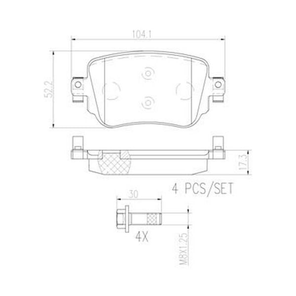 Brembo P85140N NAO Series Premium Ceramic Brake Pad Set
