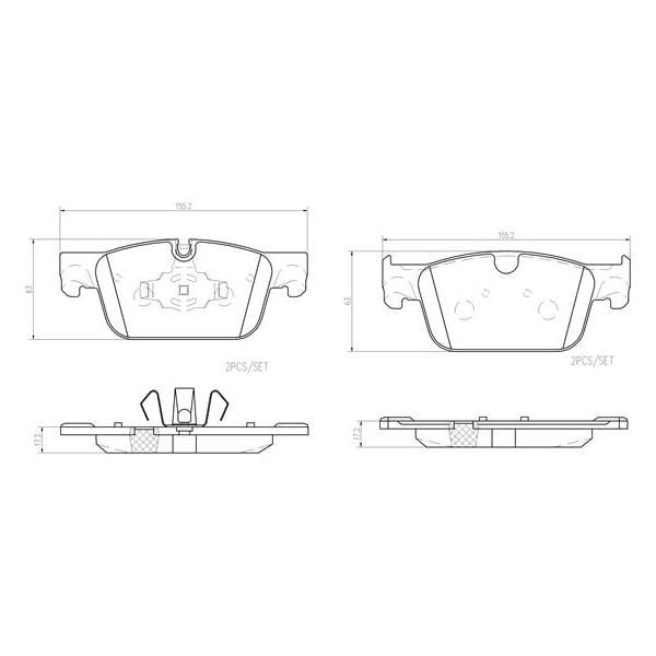 Brembo P86028N NAO Series Premium Ceramic Brake Pad Set