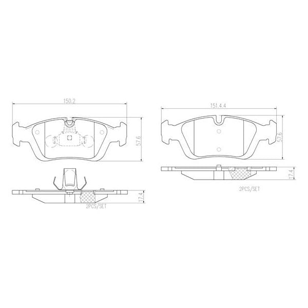 Brembo P06024N NAO Series Premium Ceramic Brake Pad Set Front