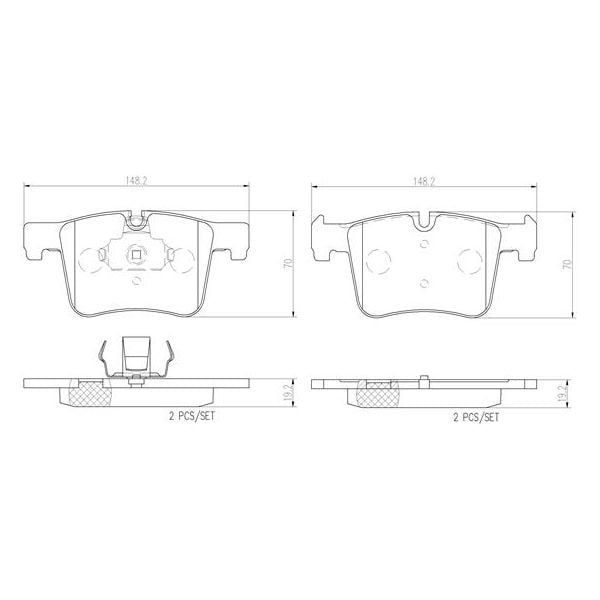 Brembo P06075N NAO Series Premium Ceramic Brake Pad Set Front
