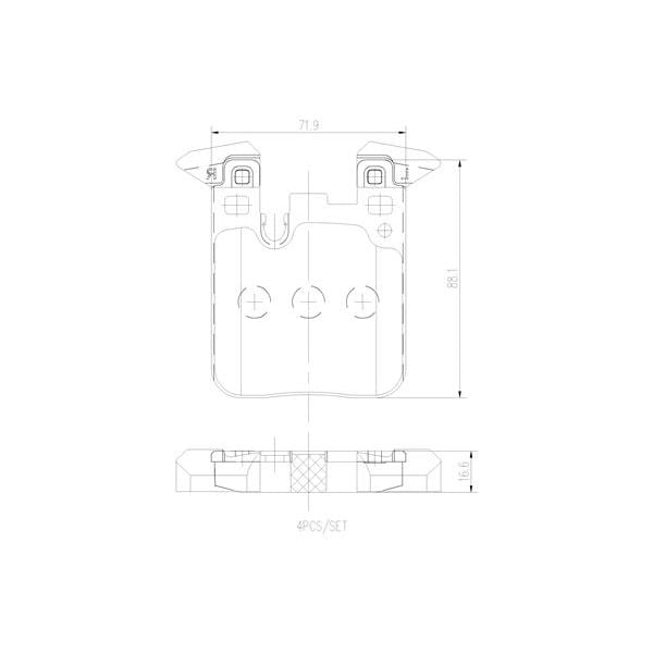 Brembo P06087N NAO Series Premium Ceramic Brake Pad Set Rear