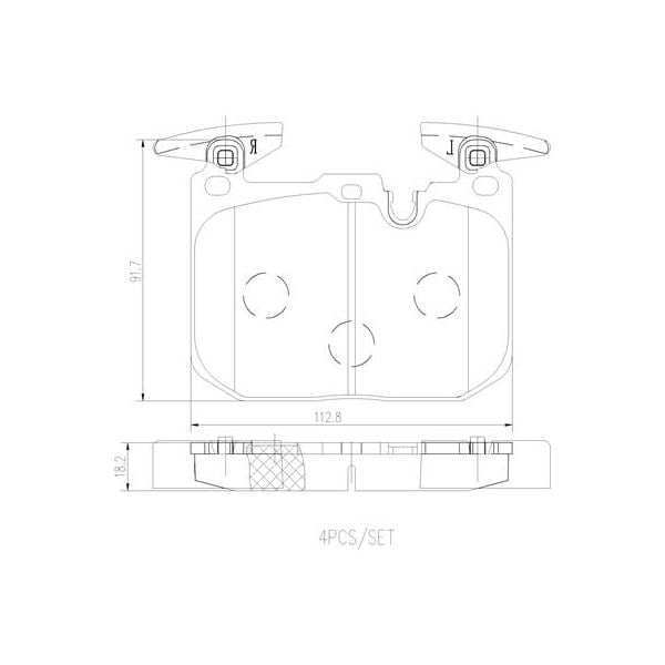 Brembo P06088N NAO Series Premium Ceramic Brake Pad Set Front