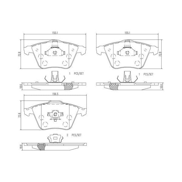 Brembo P24057N NAO Series Premium Ceramic Brake Pad Set Front