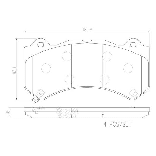 Brembo P37018N NAO Series Premium Ceramic Brake Pad Set Front