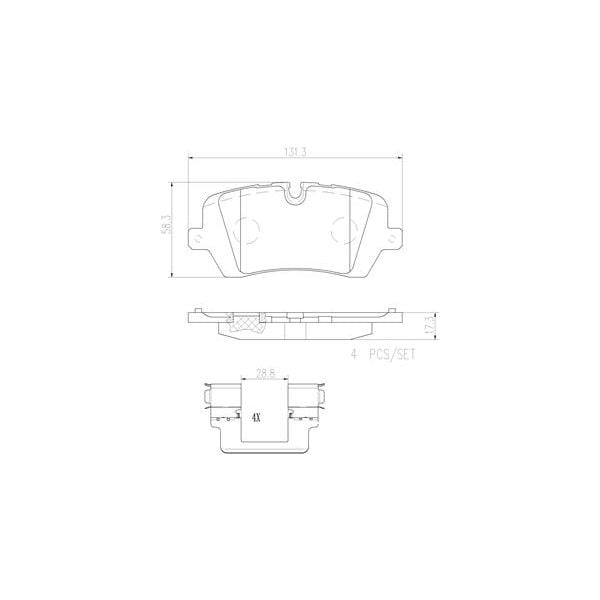 Brembo P44021N NAO Series Premium Ceramic Brake Pad Set Rear