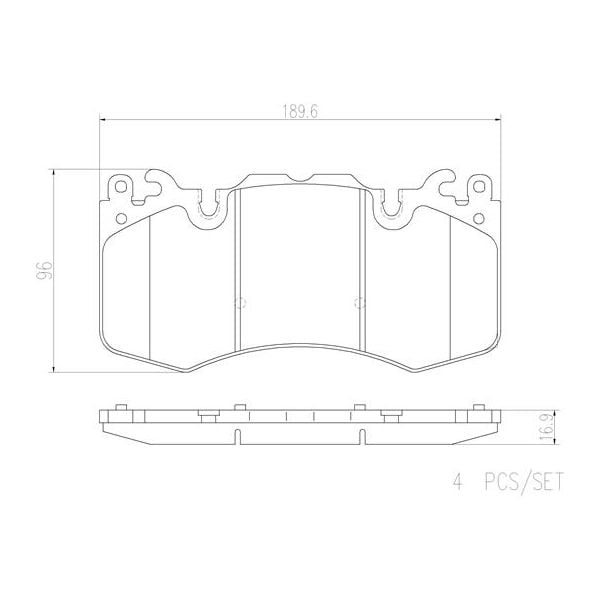 Brembo P44023N NAO Series Premium Ceramic Brake Pad Set Front