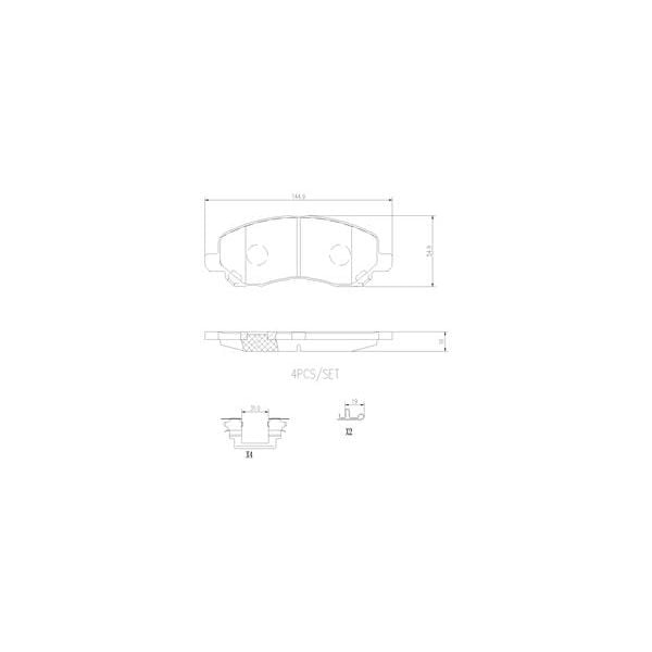 Brembo P54030N NAO Series Premium Ceramic Brake Pad Set Front