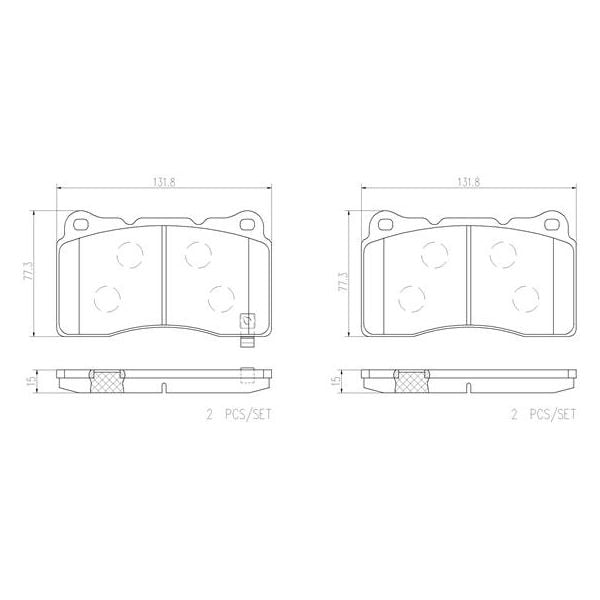 Brembo P54039N NAO Series Premium Ceramic Brake Pad Set