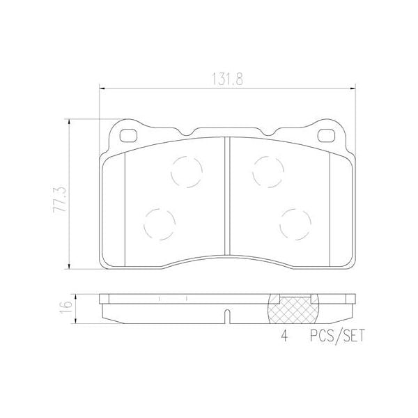 Brembo P54040N NAO Series Premium Ceramic Brake Pad Set Front