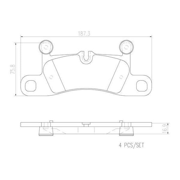 Brembo P65027N NAO Series Premium Ceramic Brake Pad Set Rear