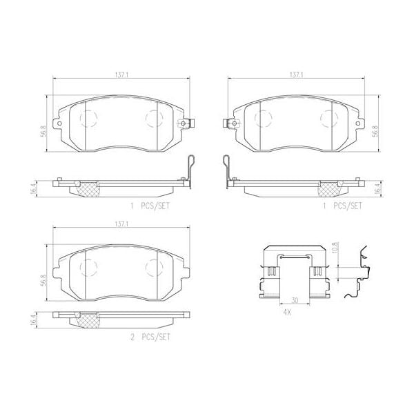 Brembo P78013N NAO Series Premium Ceramic Brake Pad Set Front