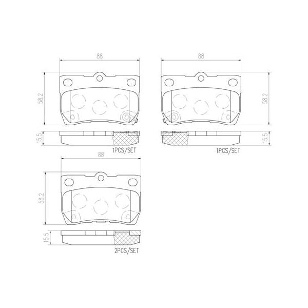 Brembo P83073N NAO Series Premium Ceramic Brake Pad Set Rear