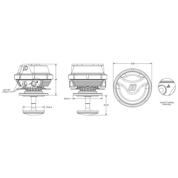 Turbosmart TS-0553-1712 Gas Valve Actuator 45 14PSI Black