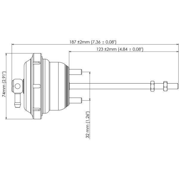 Turbosmart TS-0620-1142 IWG75 Wastegate Actuator suits Borg Warner EFR B1 Single Scroll Black 14PSI