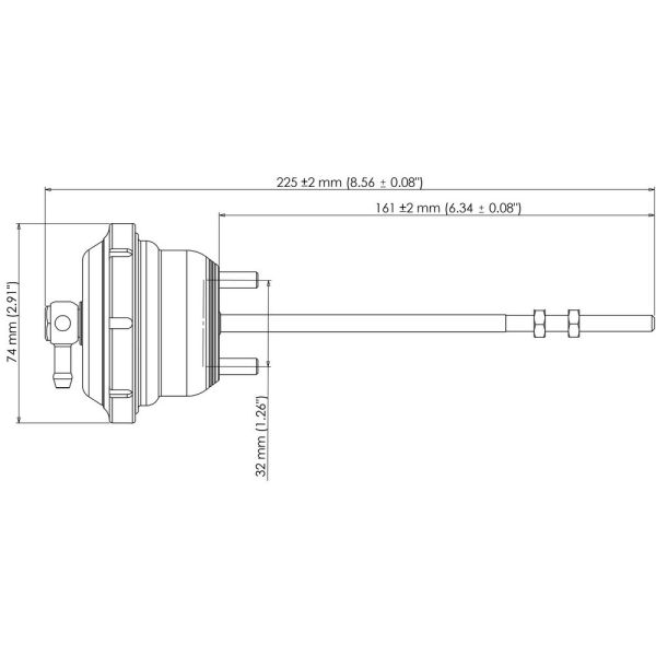 Turbosmart TS-0620-3142 IWG75 Wastegate Actuator suits BorgWarner EFR B2 Single and Twin Scroll Black 14psi