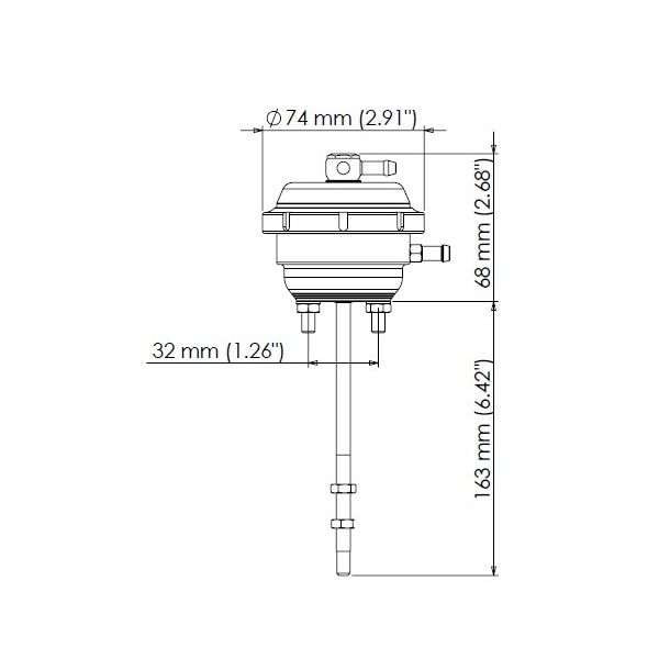 Turbosmart TS-0620-3143 IWG75 Twin Port Wastegate Actuator suits Borg Warner EFR B2 Single/Twin Scroll 14PSI