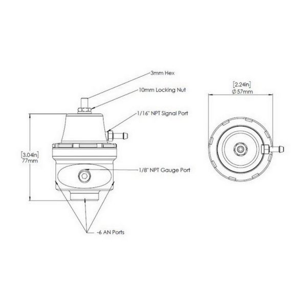 TurboSmart TS-0404-1025 FPR6 Fuel Pressure Regulator Sleeper
