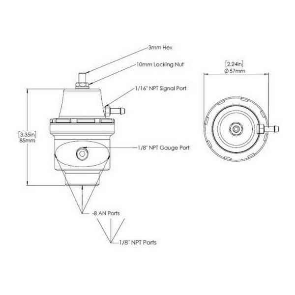 TurboSmart TS-0404-1035 FPR8 Fuel Pressure Regulator Sleeper