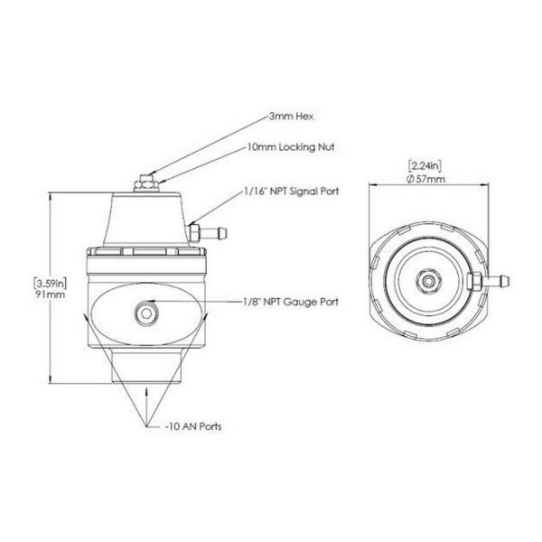 TurboSmart TS-0404-1045 FPR10 Fuel Pressure Regulator Sleeper