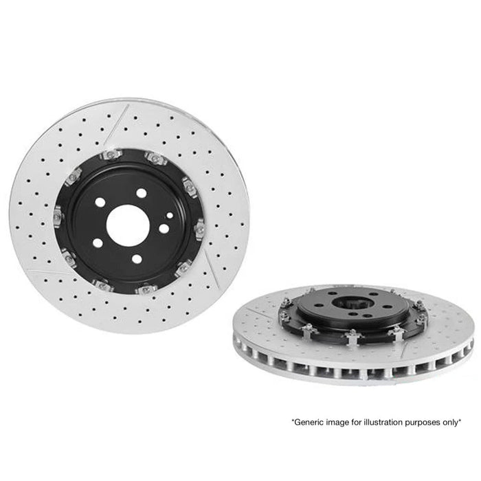 Brembo 09.A187.13 2pc Drilled Slotted Brake Disc Rotor Pair Front 380mm